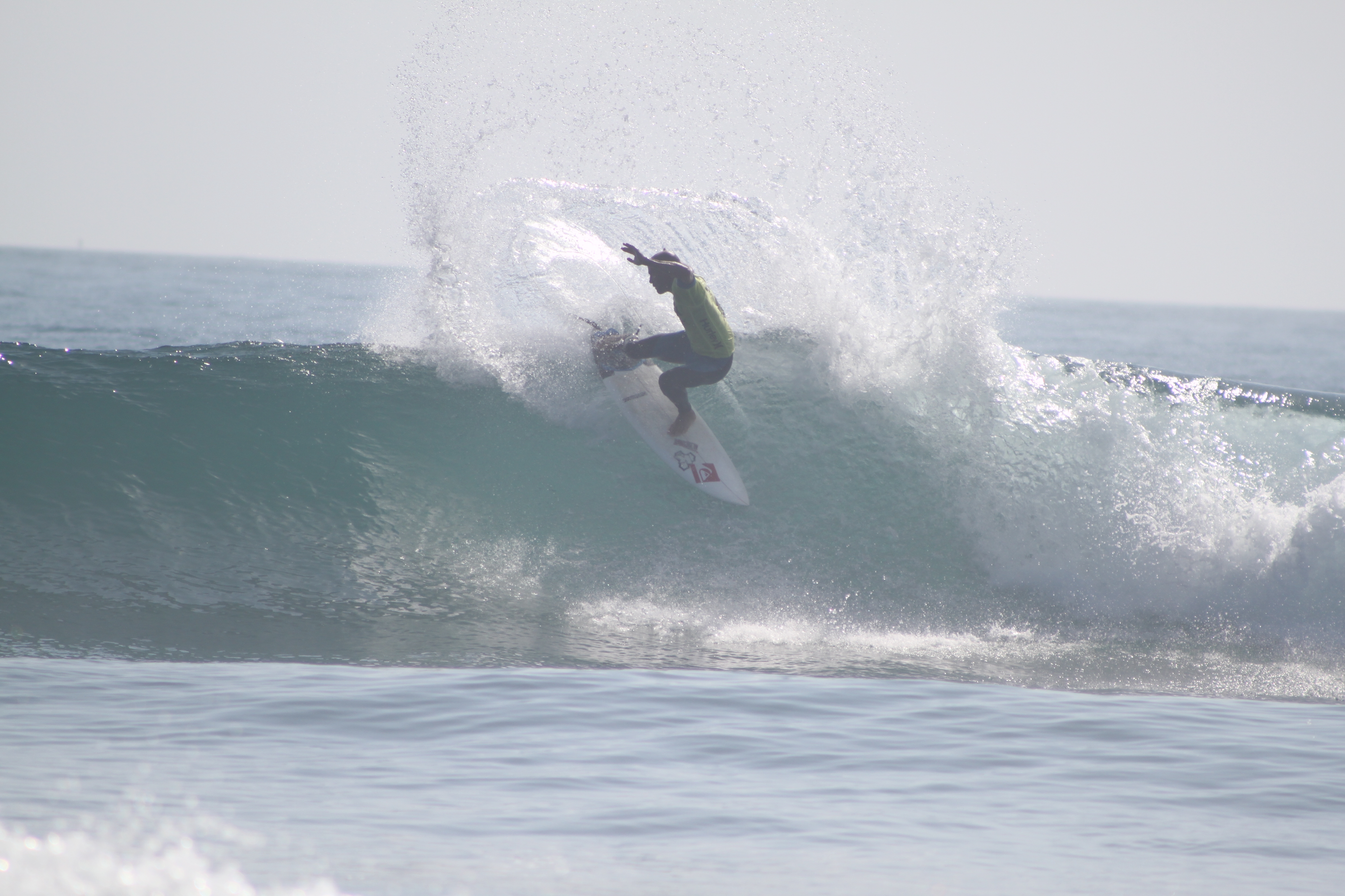 Kelly Slater throws some spray at the 2012 Hurley Pro at Lower Trestles. Photo: Jackie Connor