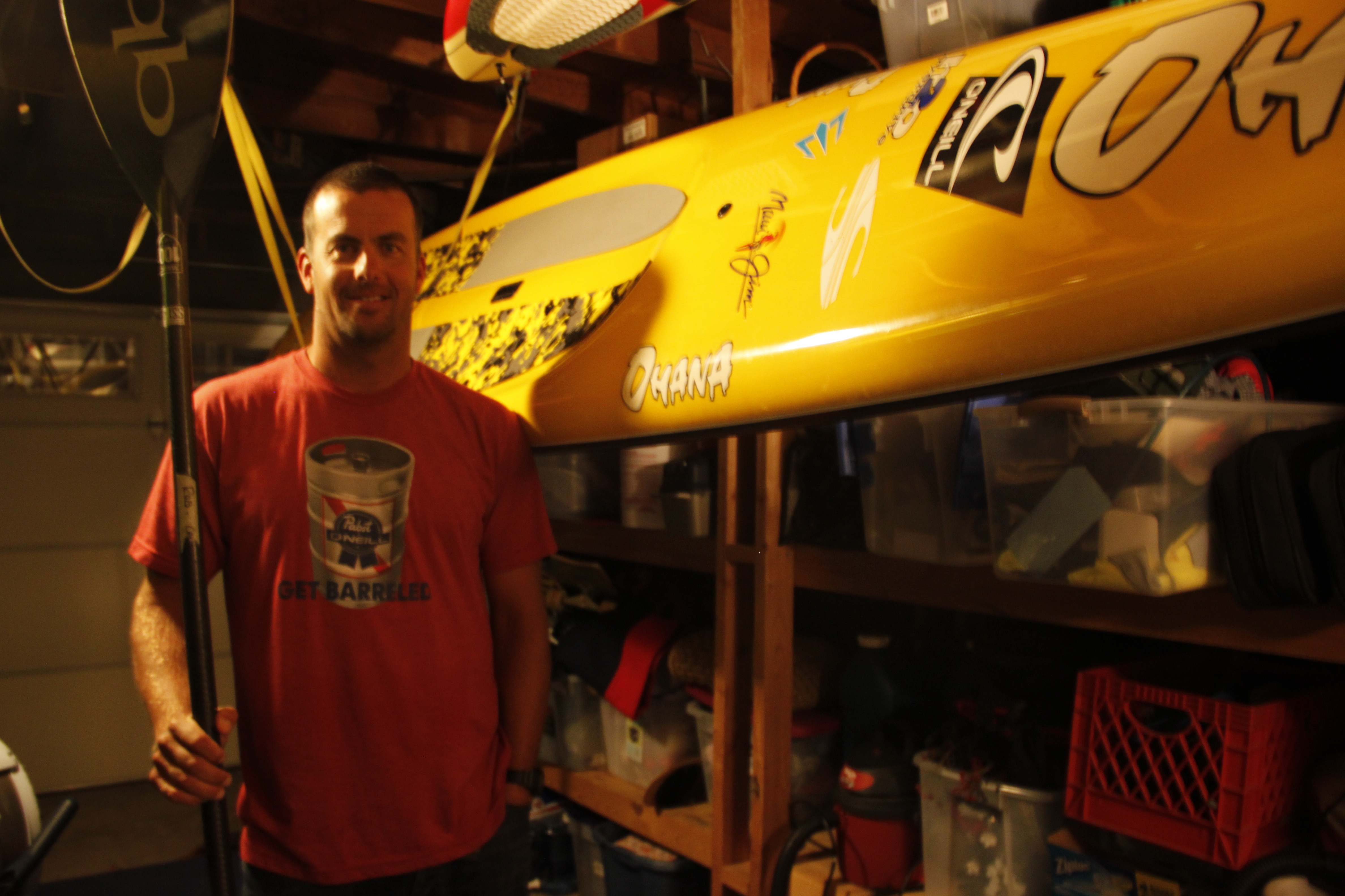 Rob Rojas and his SUP race board.