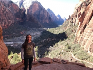 The first portion of the Angel's Landing hike, right before you get to Refrigerator Canyon.