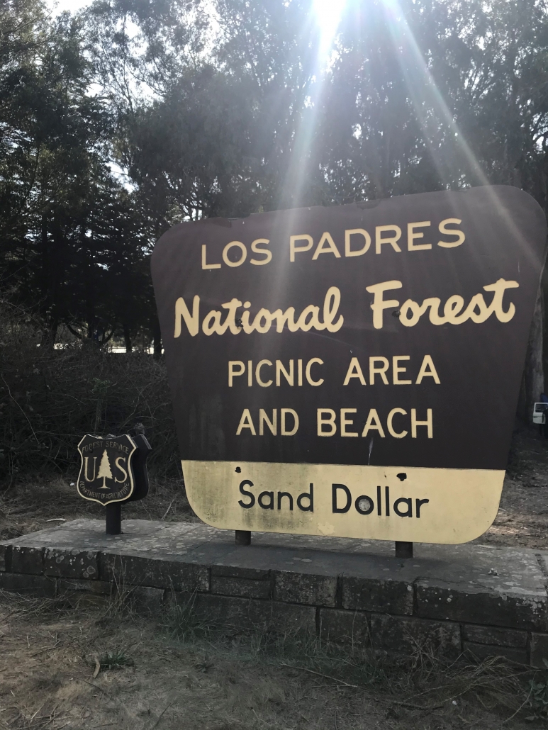 Los Padres National Forest Brown and Yellow sign